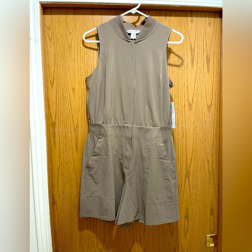 Athleta Sleeveless Tan Jumpsuit
